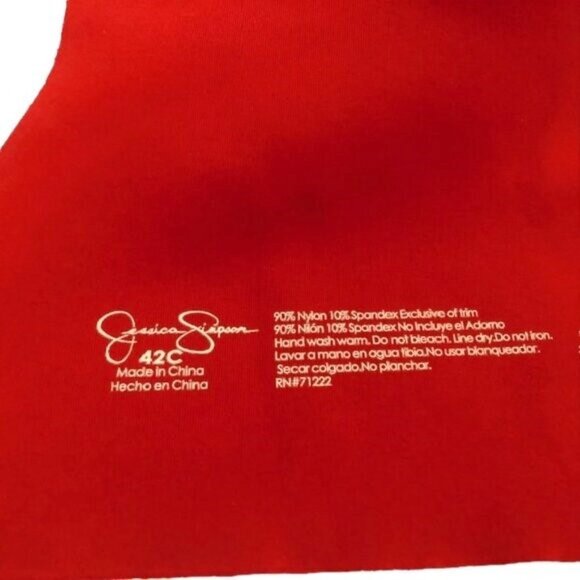 Jessica Simpson Women’s Full Figure Red Underwire Bra 42C - Picture 8 of 8